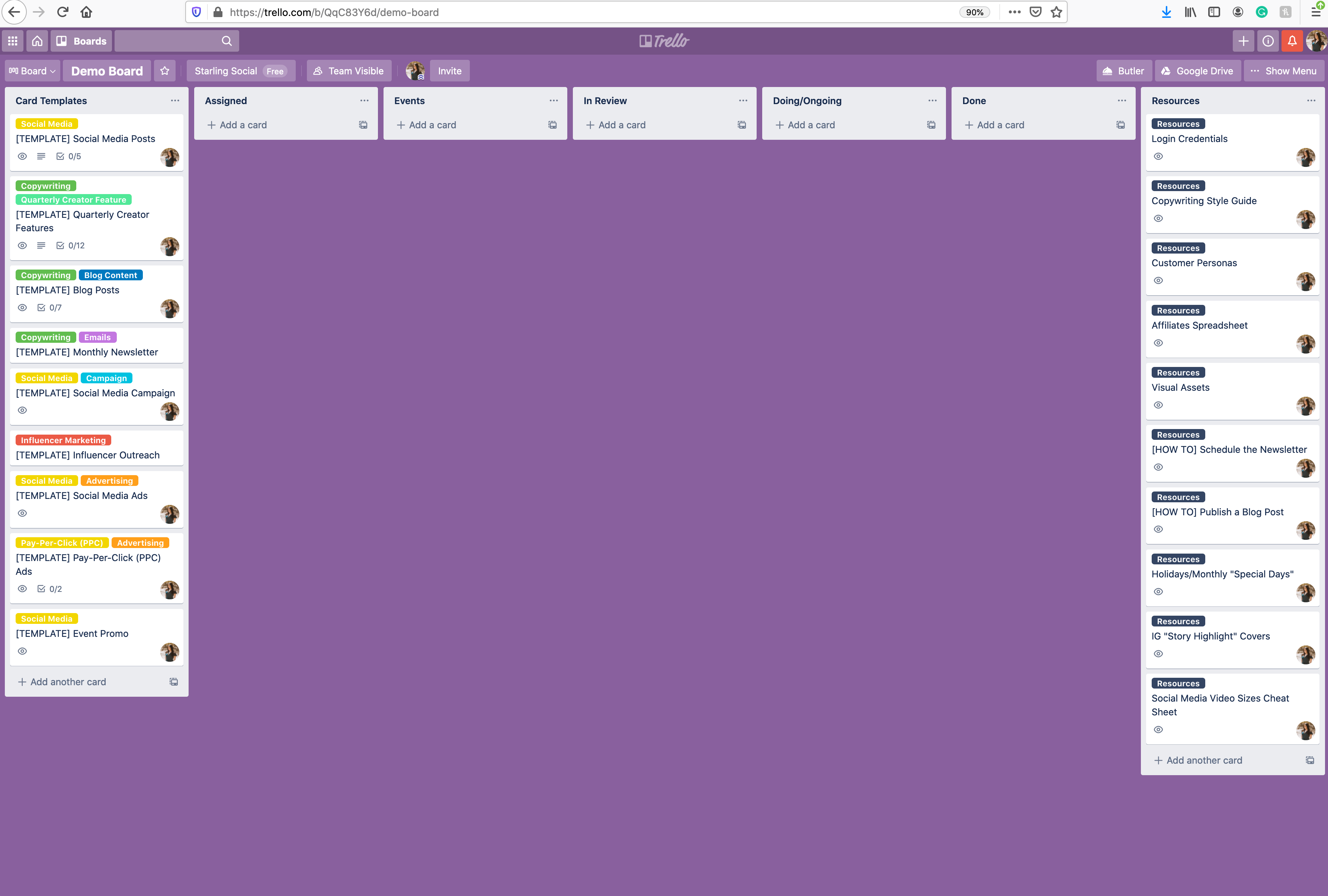 Templates for Trello